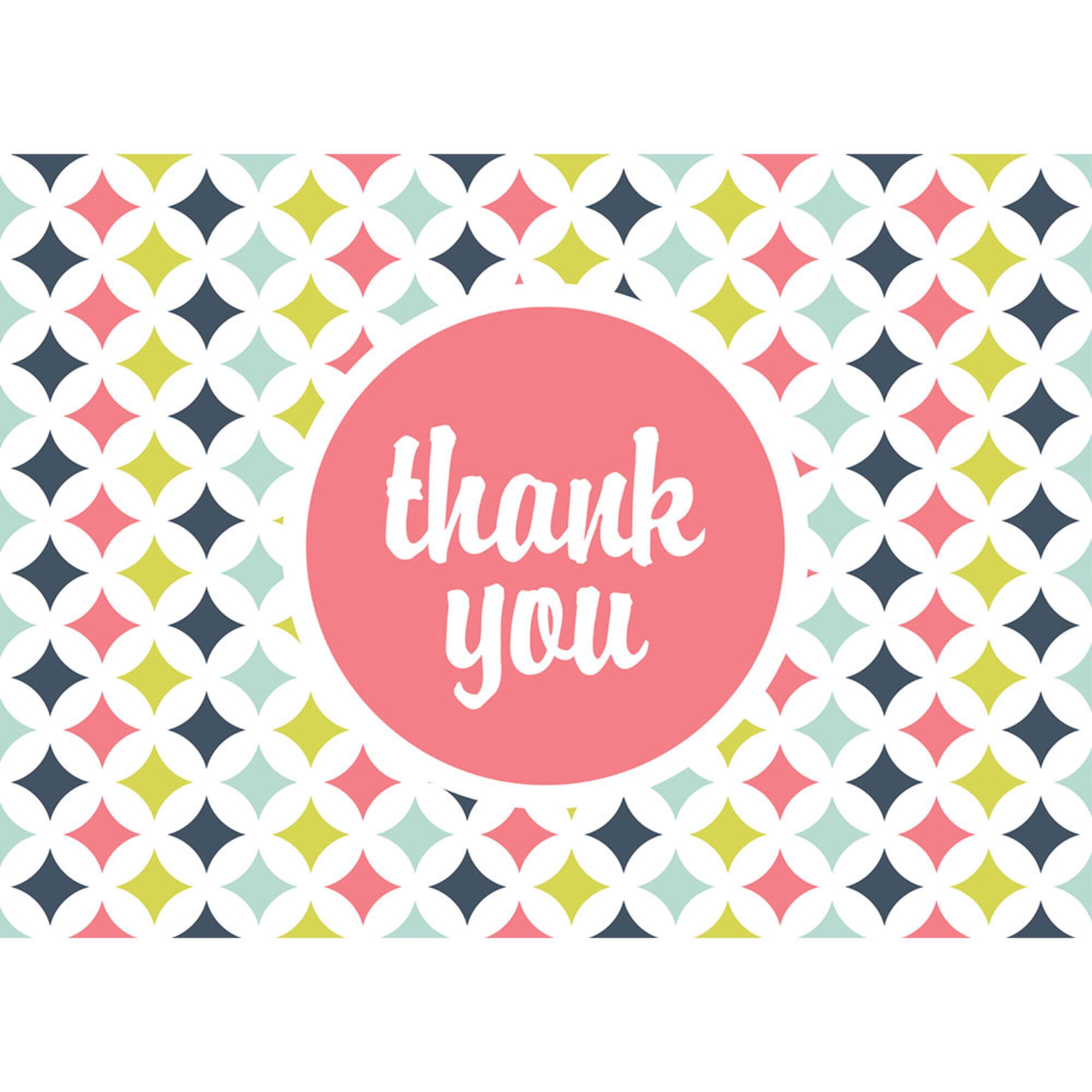 JAM Paper Modern Design Blank Thank You Cards & Envelopes, 36ct.